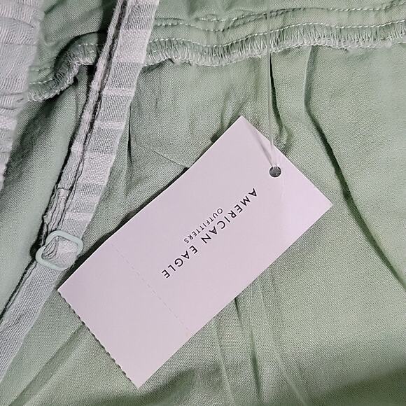 American Eagle Outfitters Green Seersucker Patchwork Mini Dress Womens M NWT - Picture 11 of 12